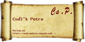 Csák Petra névjegykártya